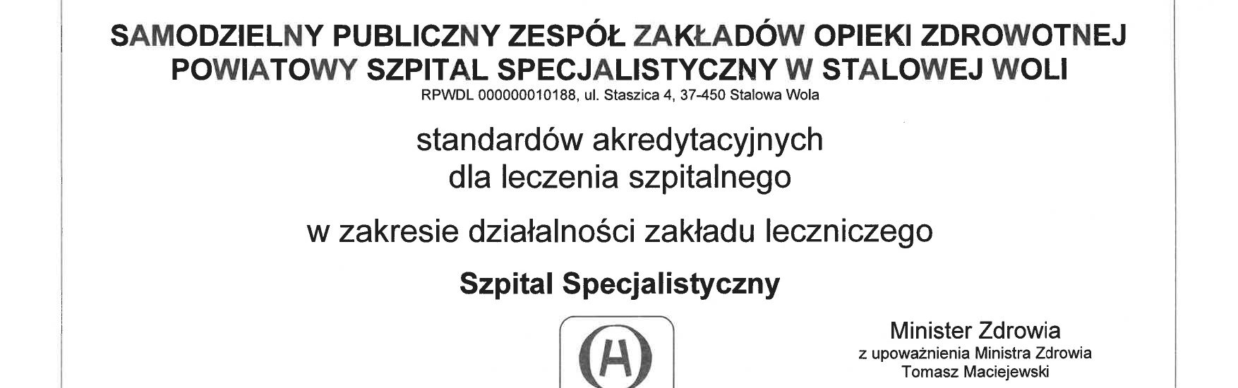 Akredytacja dla naszego szpitala